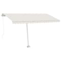 Miniatyrbilde 4 av 11: vidaXL Manuell uttrekkbar markise med LED 450x350 cm kremhvit