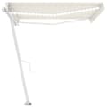 Miniatyrbilde 5 av 11: vidaXL Manuell uttrekkbar markise med LED 450x350 cm kremhvit