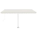 Miniatyrbilde 2 av 11: vidaXL Manuell uttrekkbar markise med LED 450x350 cm kremhvit