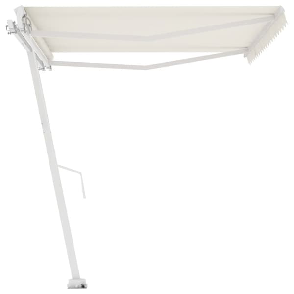 vidaXL Frittstående manuell uttrekkbar markise 450x350 cm kremhvit