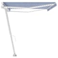 Miniatyrbilde 5 av 11: vidaXL Manuell uttrekkbar markise med LED 500x350 cm blå og hvit