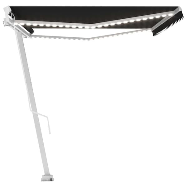 vidaXL Manuell uttrekkbar markise med LED 500x300 cm antrasitt