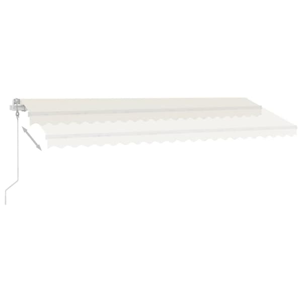 vidaXL Automatisk markis med vindsensor & LED 500x300 cm gräddvit