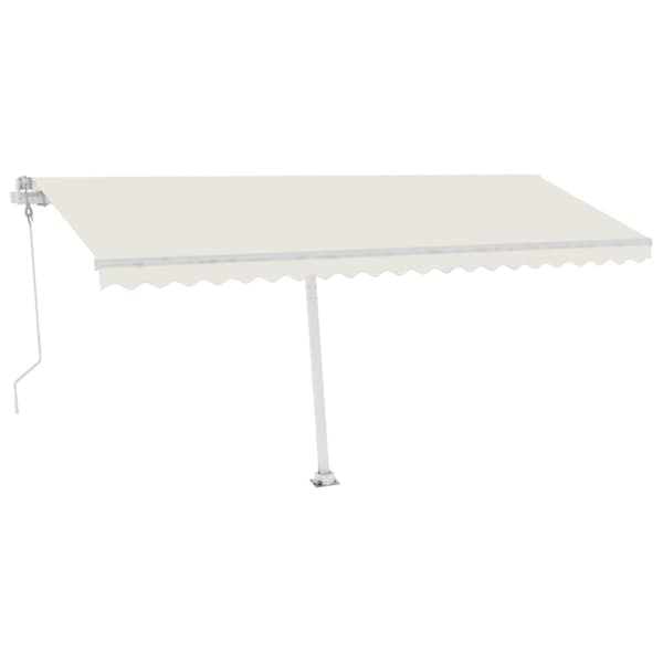 vidaXL Automatisk markis med vindsensor & LED 500x300 cm gräddvit