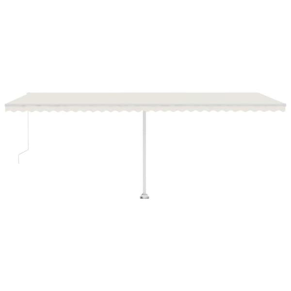 vidaXL Manuell uttrekkbar markise med LED 600x300 cm kremhvit