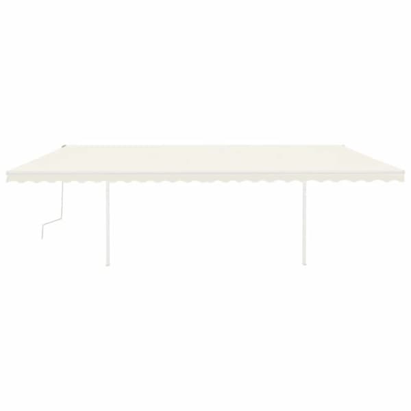 vidaXL Manuell uttrekkbar markise med LED 6x3 kremhvit