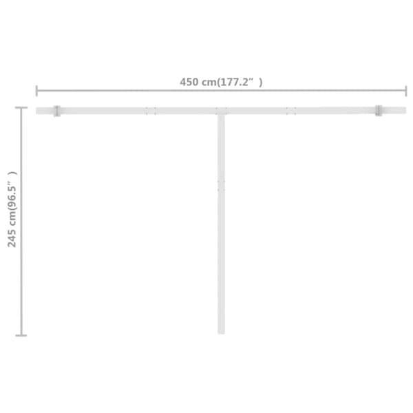 vidaXL Frittstående manuell uttrekkbar markise 500x300 cm antrasitt