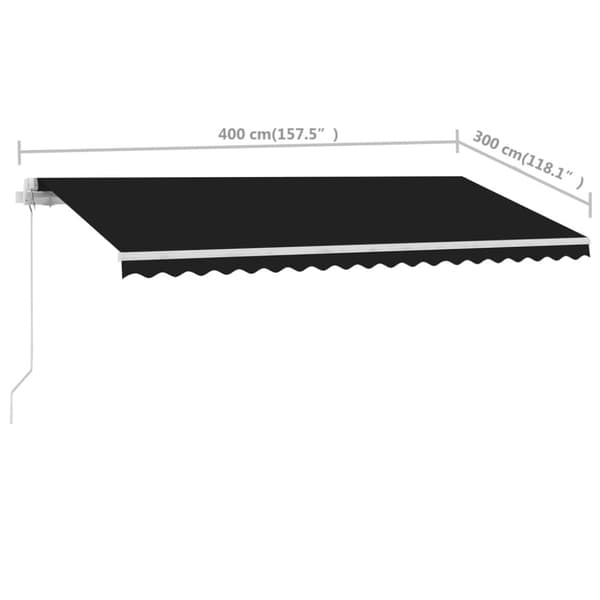 vidaXL Frittstående manuell uttrekkbar markise 400x300 cm antrasitt