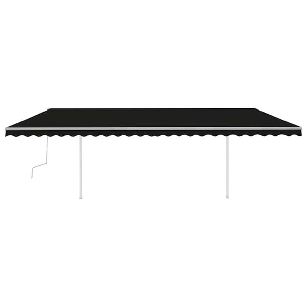 vidaXL Manuell uttrekkbar markise med LED 6x3 antrasitt