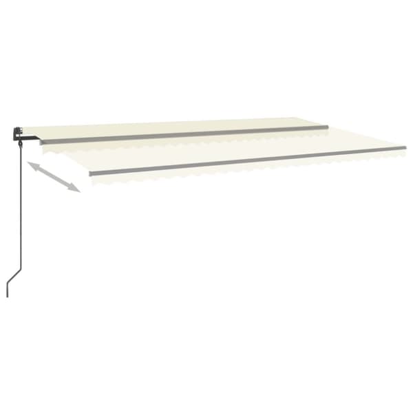 vidaXL Manuell uttrekkbar markise med stolper 6x3,5 m kremhvit