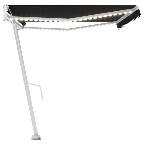 vidaXL Automatisk markis med vindsensor & LED 500x350 cm antracit