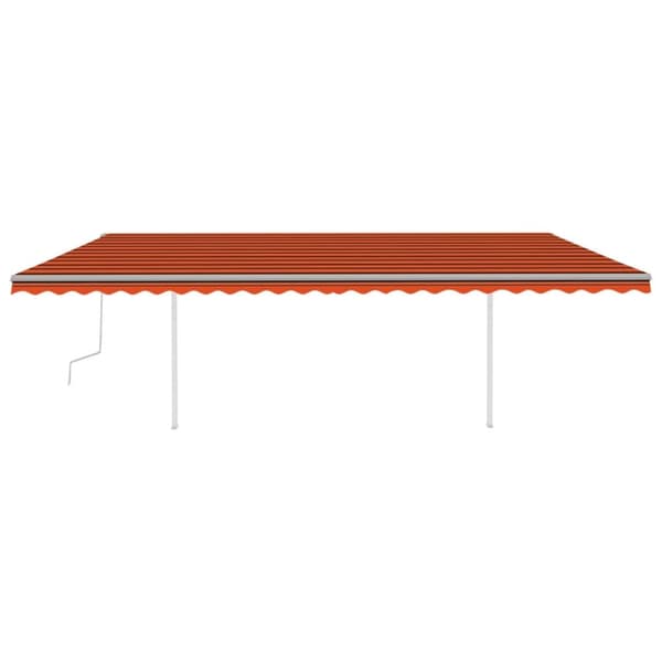 vidaXL markise m. stolper 6x3 m manuel betjening orange og brun