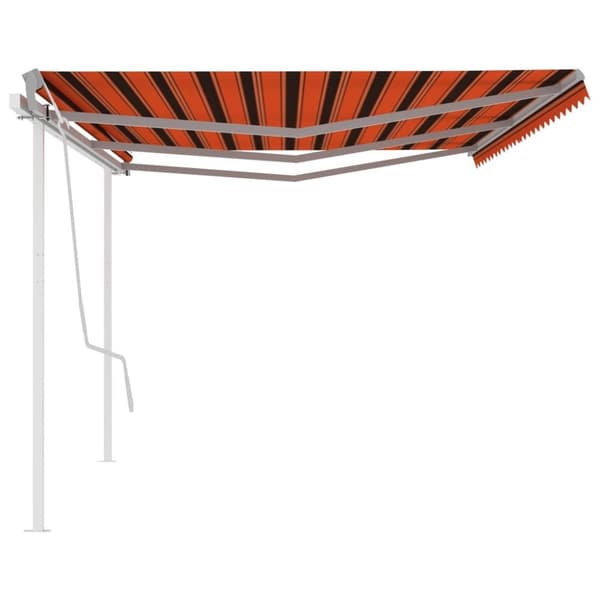 vidaXL markise m. stolper 6x3 m manuel betjening orange og brun