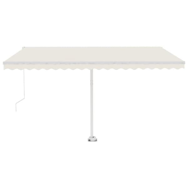 vidaXL Vapaasti seisova sisäänkelattava markiisi 400x300 cm kerma