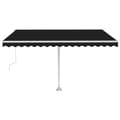Miniatyrbillede 2 af 11: vidaXL markise m. LED + vindsensor 400x350 cm automatisk antracit