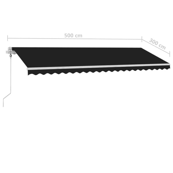 vidaXL Vapaasti seisova sisäänkelattava markiisi 500x300cm antrasiitti