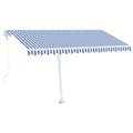 Miniatyrbillede 4 af 11: vidaXL markise m. LED + vindsensor 400x350 cm automatisk blå og hvid