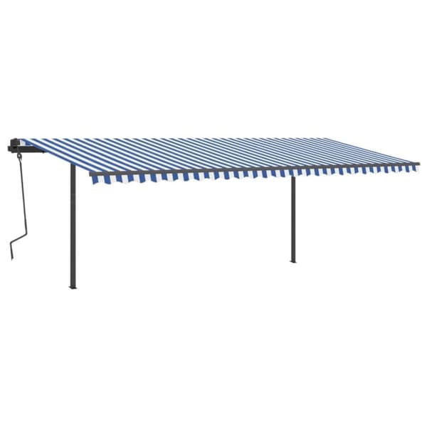 vidaXL Sisäänkelattava markiisi LEDillä 6x3,5 m sinivalkoinen