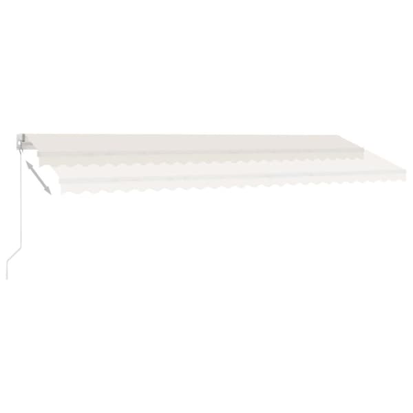 vidaXL markise m. LED-lys 500x300 cm manuel betjening cremefarvet
