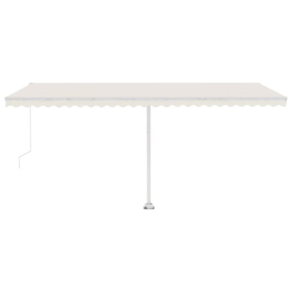 vidaXL markise m. LED-lys 500x300 cm manuel betjening cremefarvet