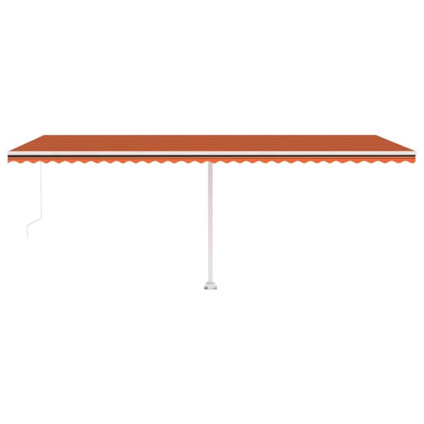 vidaXL Käsin sisäänkelattava markiisi LEDillä 600x300 cm oranssiruskea
