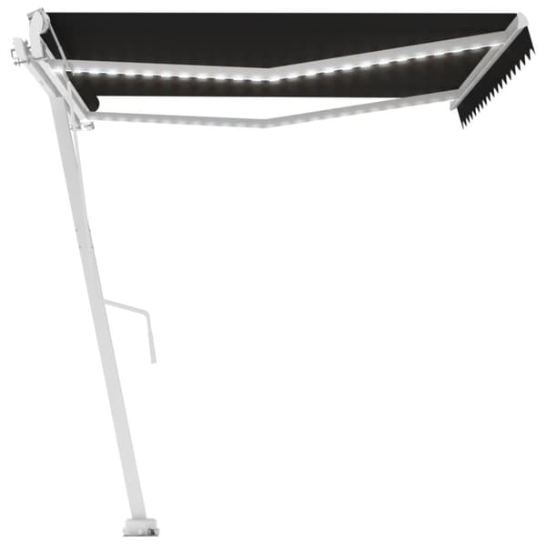vidaXL Sisäänkelattava markiisi LED/tuulisensori 450x350cm antrasiitti