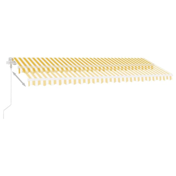 vidaXL Frittstående automatisk markise 500x300cm gul og hvit