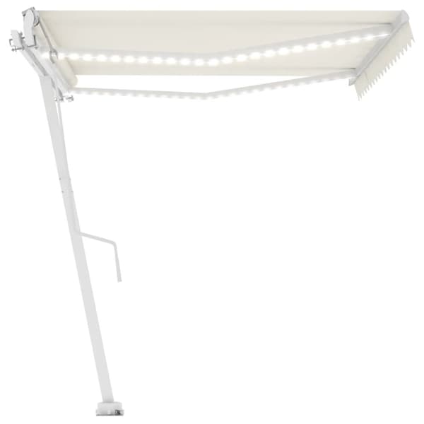 vidaXL Automatisk markis med vindsensor & LED 400x350 cm gräddvit