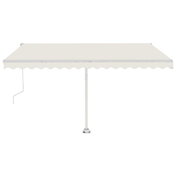 vidaXL Automatisk markis med vindsensor & LED 400x350 cm gräddvit