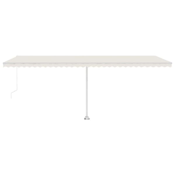 vidaXL Fristående markis manuellt infällbar 600x300 cm gräddvit