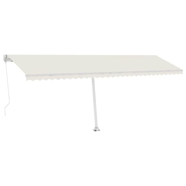 vidaXL Fristående markis manuellt infällbar 600x300 cm gräddvit