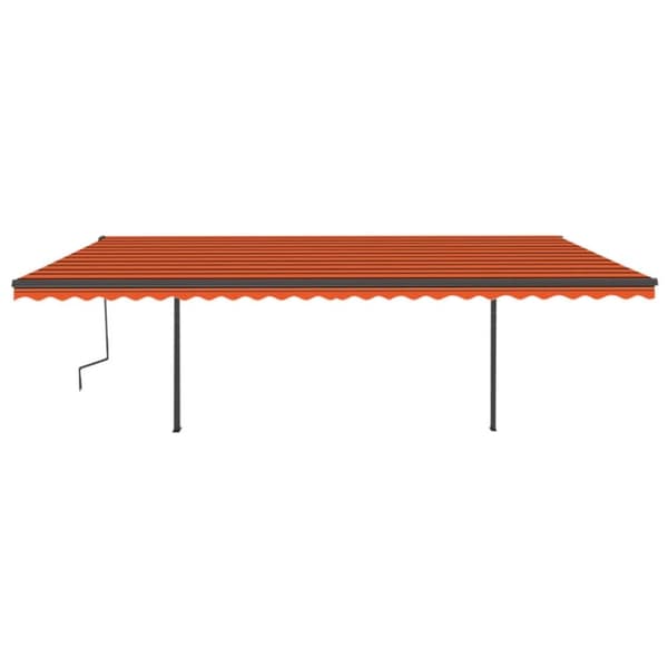 vidaXL Automatisk markis med vindsensor & LED 6x3 m orange/brun