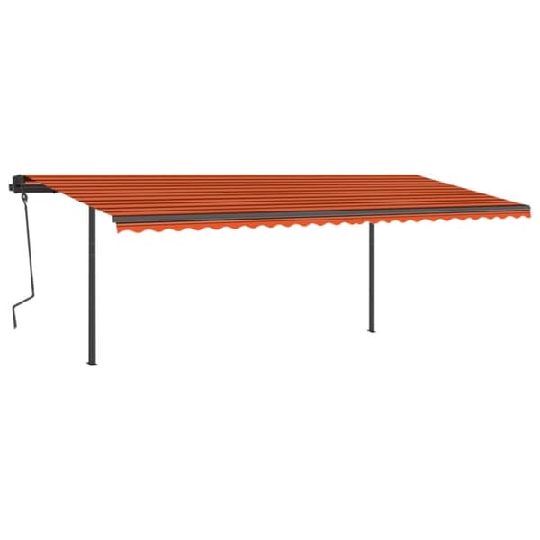 vidaXL Automatisk uttrekkbar markise med stolper 6x3 m oransje og brun