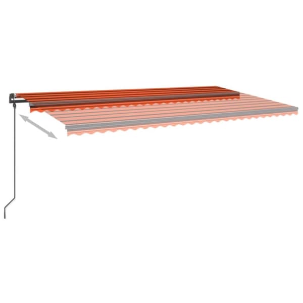vidaXL Automatisk uttrekkbar markise med stolper 6x3 m oransje og brun