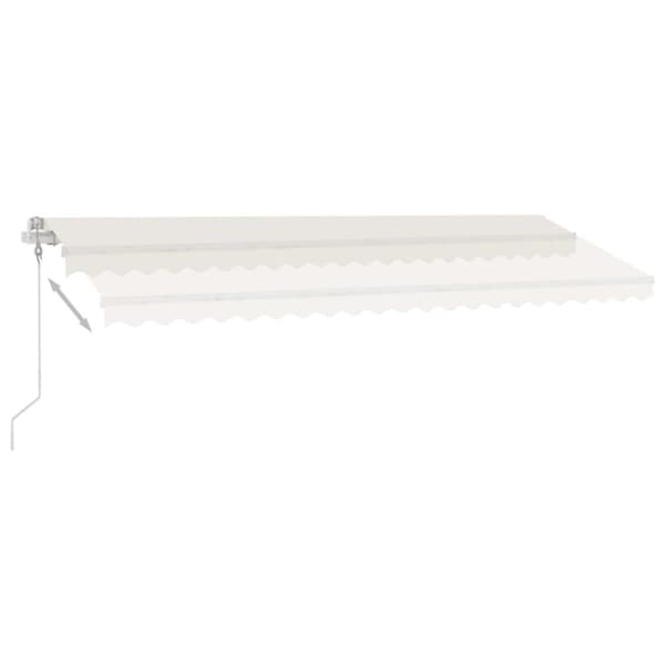 vidaXL Frittstående automatisk markise 500x350 cm kremhvit