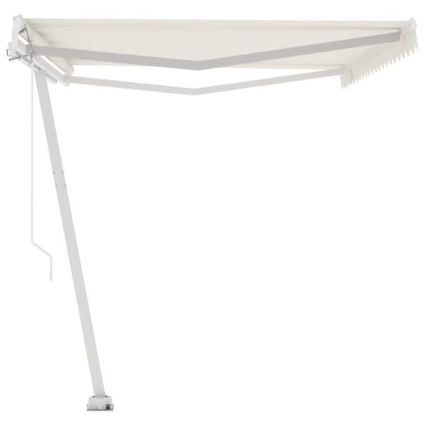 vidaXL Frittstående automatisk markise 500x350 cm kremhvit