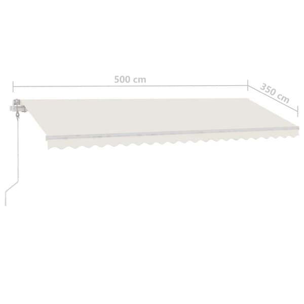 vidaXL Frittstående automatisk markise 500x350 cm kremhvit
