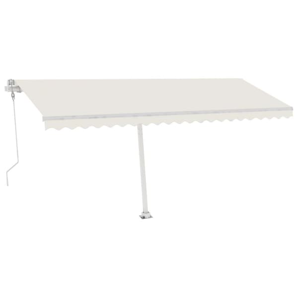 vidaXL Frittstående automatisk markise 500x350 cm kremhvit