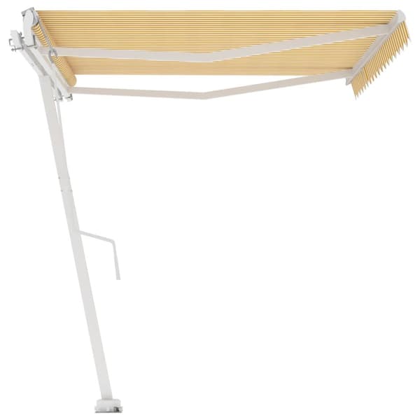 vidaXL fritstående markise 400x300 cm automatisk betjening gul og hvid