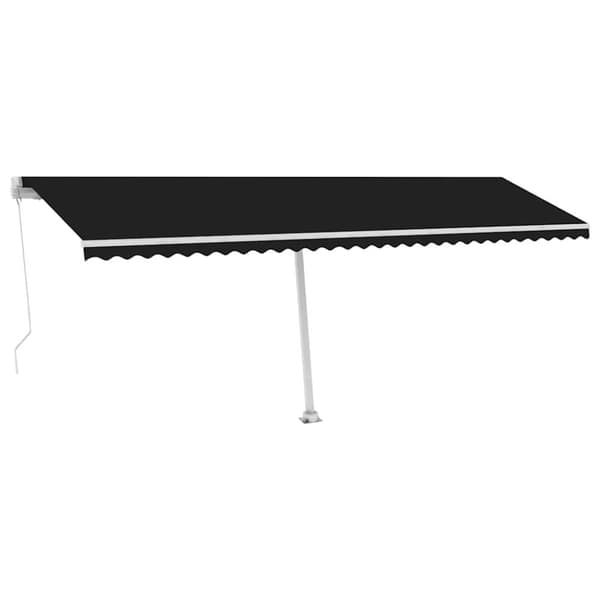 vidaXL Käsin sisäänkelattava markiisi LEDillä 600x300 cm antrasiitti