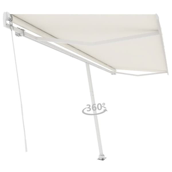 vidaXL fritstående markise 500x350 cm manuel betjening cremefarvet