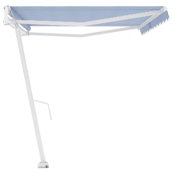 vidaXL fritstående markise 500x350 cm automatisk betjening blå og hvid