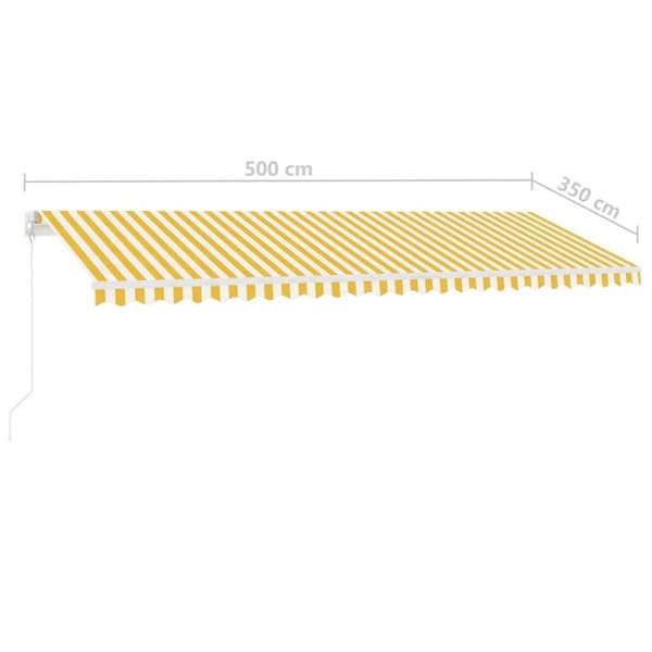 vidaXL Vapaasti seisova sisäänkelattava markiisi 500x350 cm kel./valk.