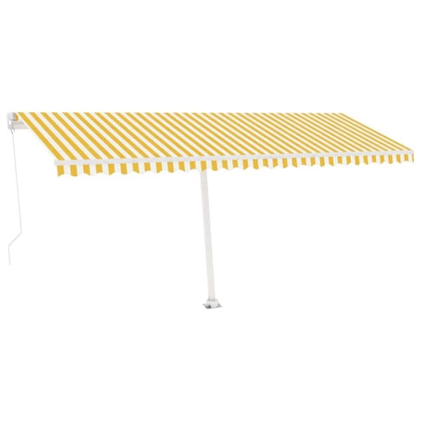 vidaXL Vapaasti seisova sisäänkelattava markiisi 500x350 cm kel./valk.