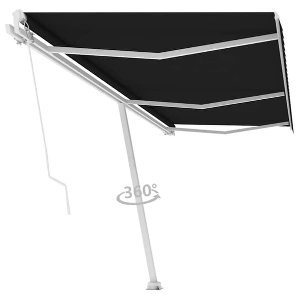 vidaXL Frittstående manuell uttrekkbar markise 600x300 cm antrasitt