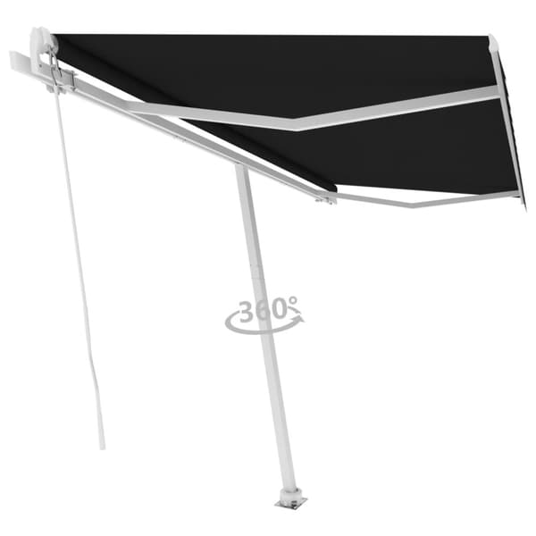 vidaXL Frittstående manuell uttrekkbar markise 450x300 cm antrasitt