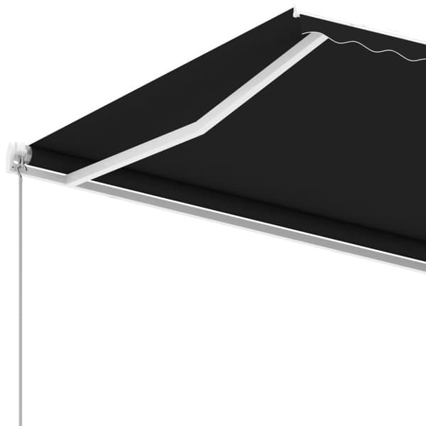 vidaXL Frittstående manuell uttrekkbar markise 450x300 cm antrasitt