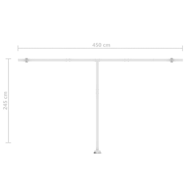 vidaXL Frittstående manuell uttrekkbar markise 500x300 cm gul og hvit