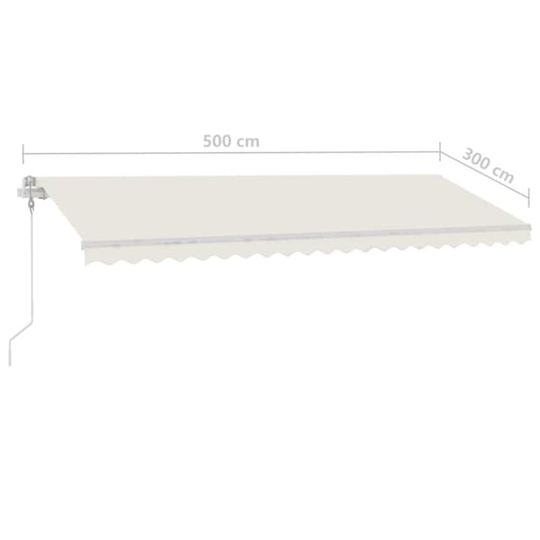 vidaXL Frittstående automatisk markise 500x300 cm kremhvit