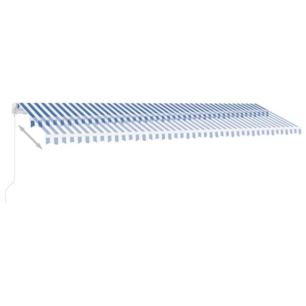 vidaXL Frittstående manuell uttrekkbar markise 600x300 cm blå og hvit